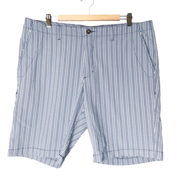 Tommy Bahama Casual Shorts Blue White Pink Stripes Summer Travel Men’s 38 Waist - Picture 1 of 9